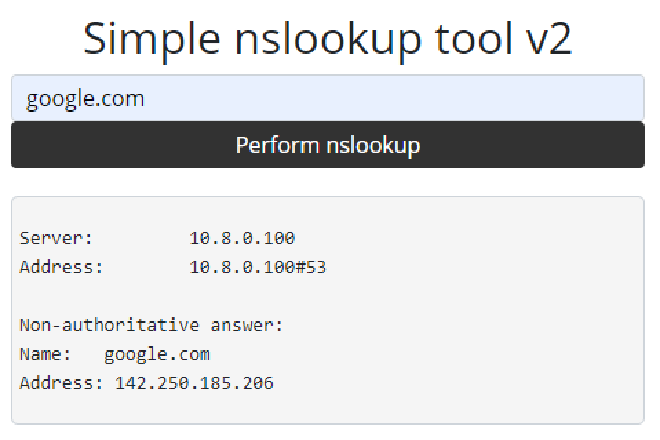 nslookup